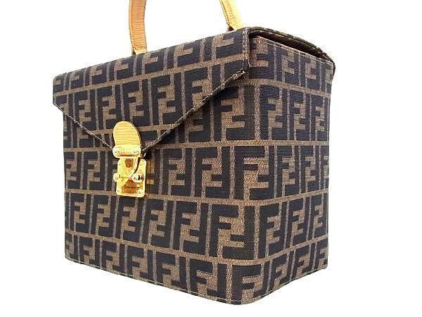 □極美品□ FENDI フェンディ ズッカ柄 キャンバス×レザー 2WAY