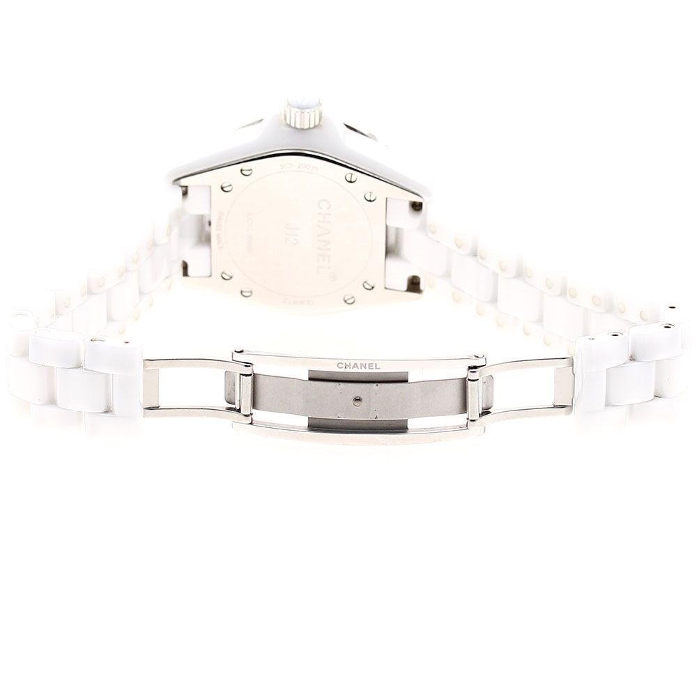 シャネル CHANEL H1628 J12 白セラミック 12Pダイヤ クォーツ