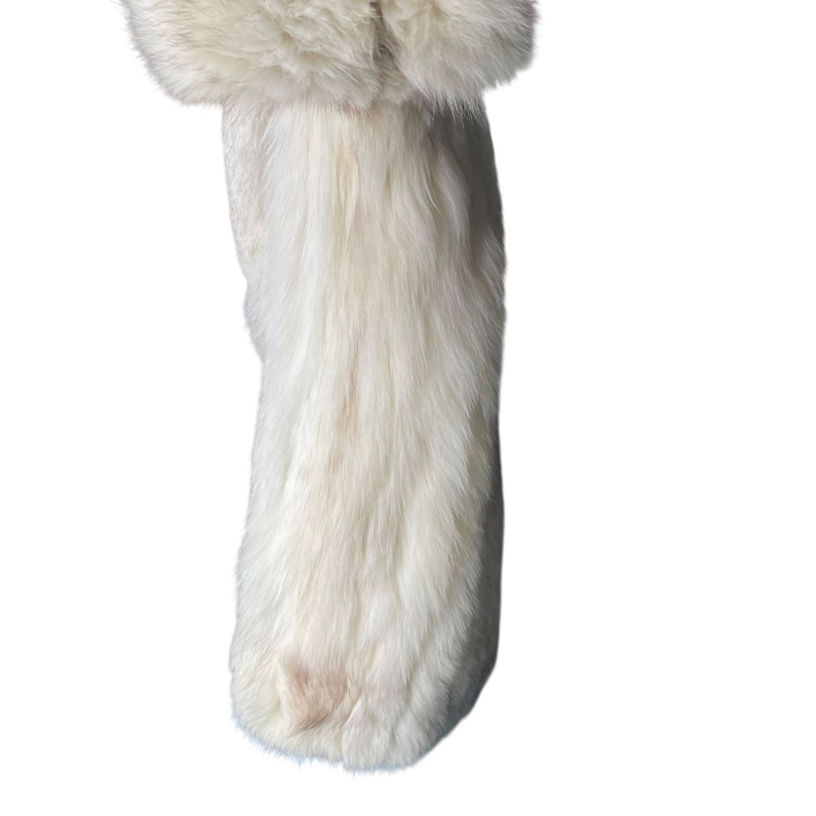 総丈77cm　ブルーフォックス　エンバ　ファーコート　Lサイズ相当　ドロスト　白 ○総丈77cm ブルーフォックス エンバ ファーコート Lサイズ相当