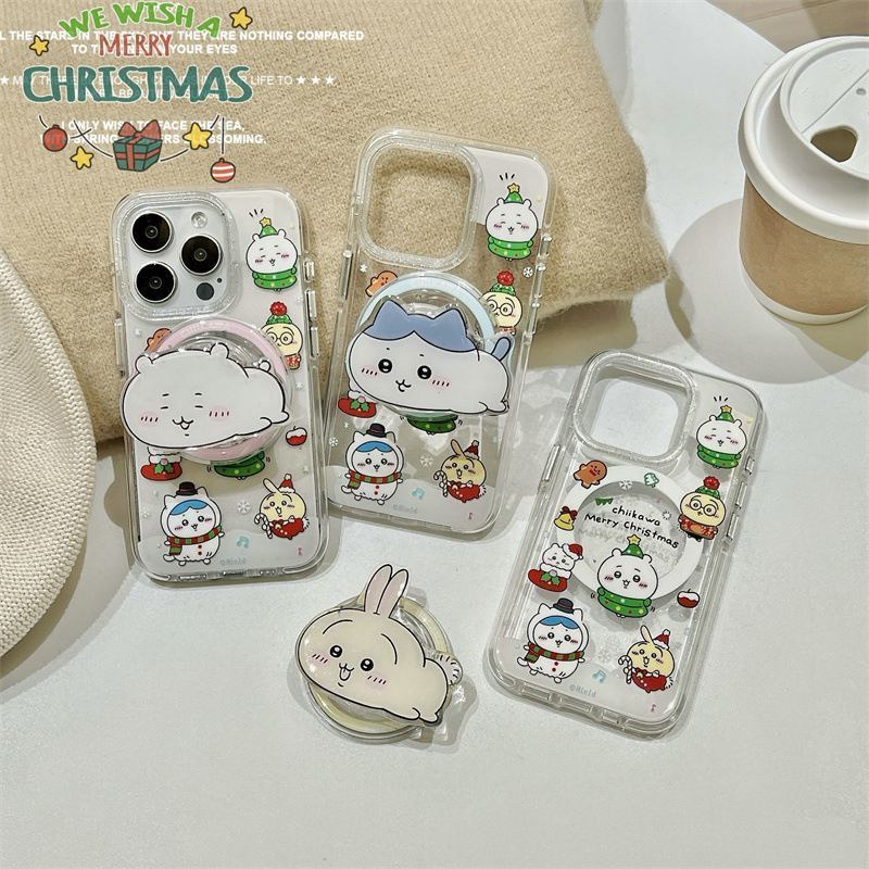 chiikawa ハチワレ iphoneケース うさぎ chiikawa ちいかわ MagSafe対応 iphone15proケース リング付き iphone14ケース iPhone13promaxケース iphone16-13