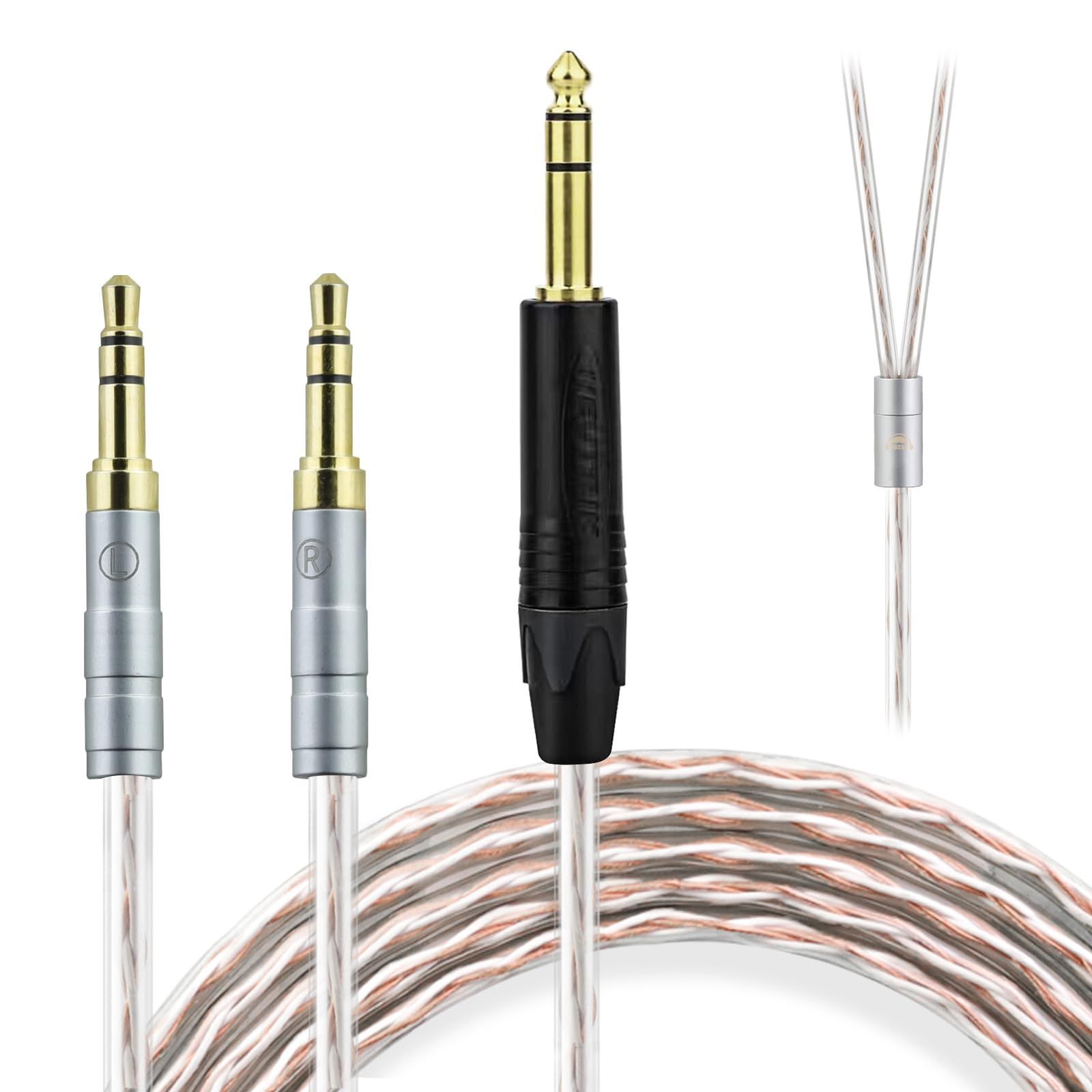 okcsc JBX ヘッドホンケーブル 両端3.5mm リケーブル イヤホン