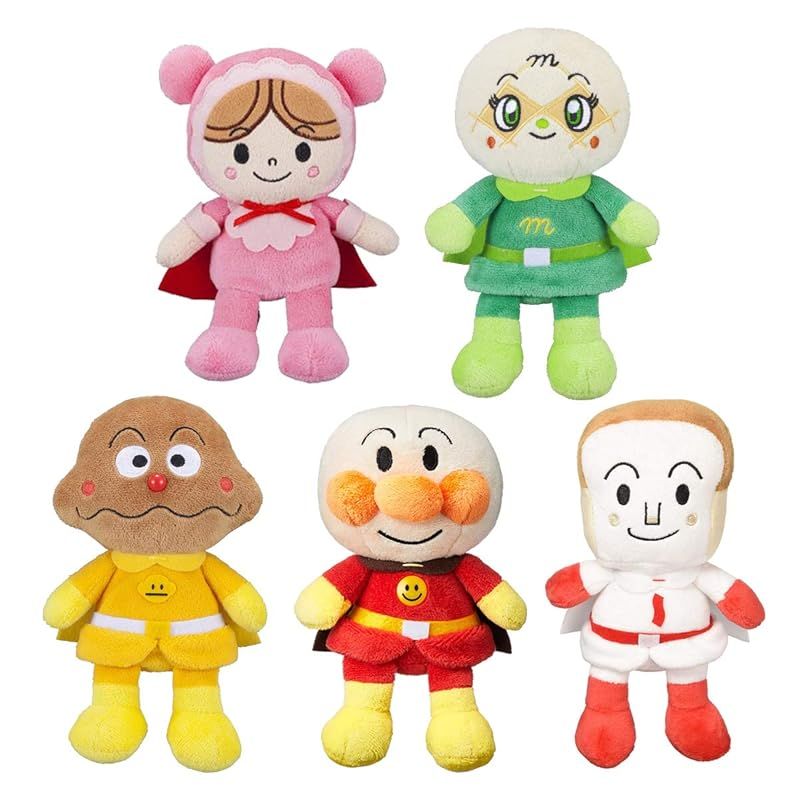 セガトイズ SEGA TOYS アンパンマン プリちぃビーンズS Plus 5体 ぬいぐるみ セット アンパンマン しょくぱんまん カレーパンマン メロンパンナ あかちゃんまん 0