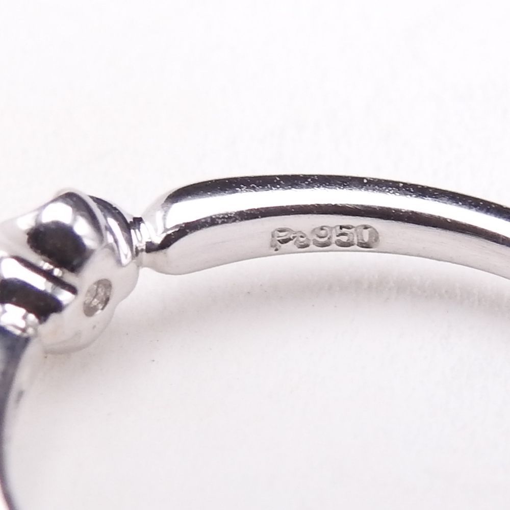 美品 VENDOME ヴァンドーム Pt950 プラチナ 透明石リング JP 9号