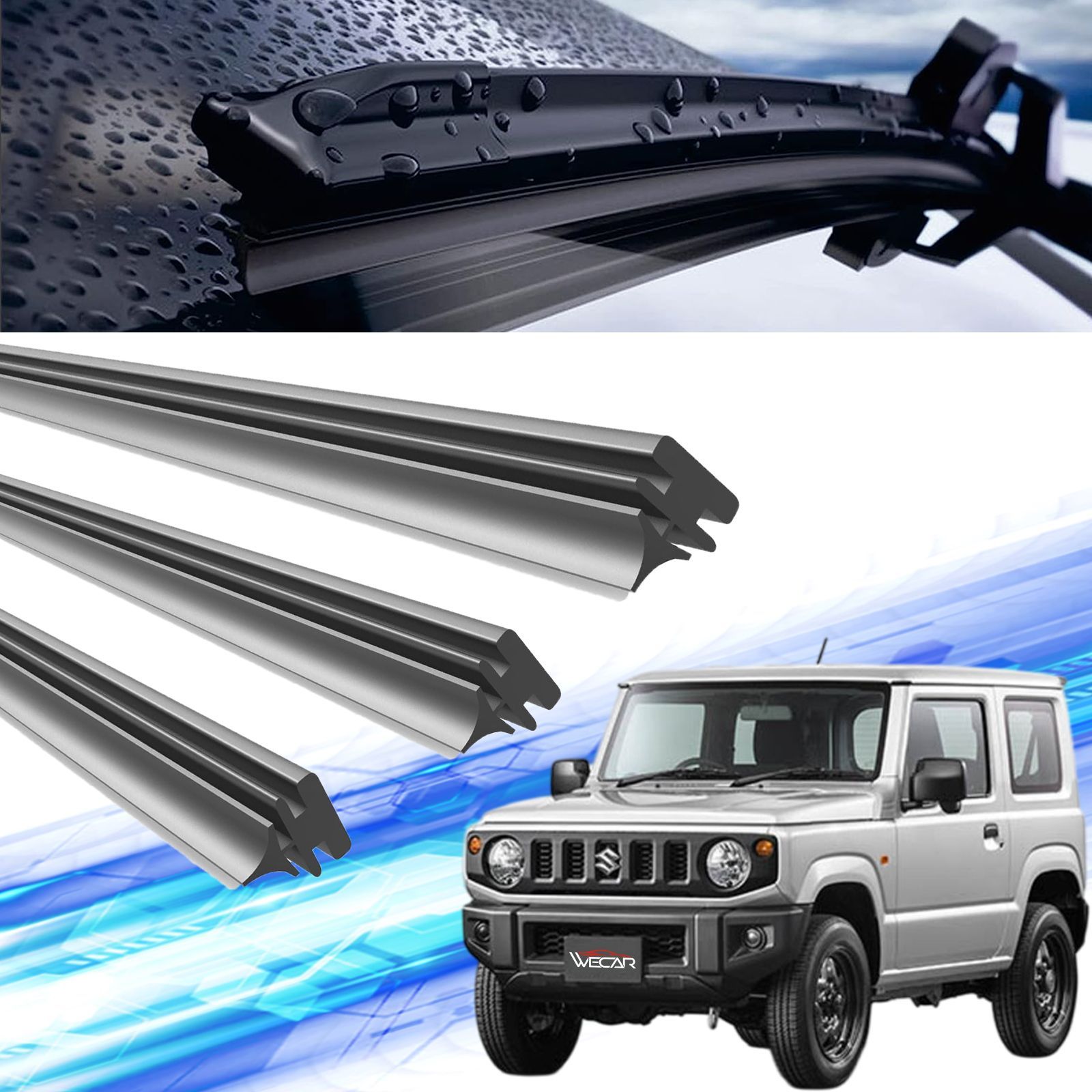 ジムニー JB64W JB74W 替えゴム 適合サイズ 純正 交換セット 天然ゴム 運転席 助手席 リア 3本セットスズキ ジムニー シエラ H30.7 2018.7～ WeCar