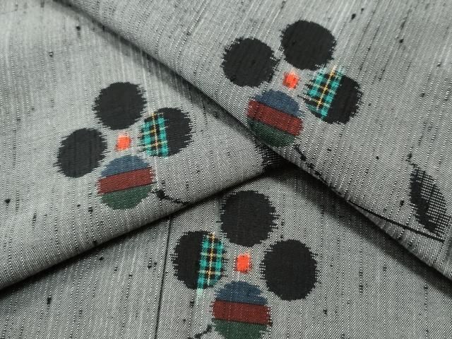 平和屋着物○上質な紬 枝花文 正絹 逸品 未使用 CAAU1908yc 平和