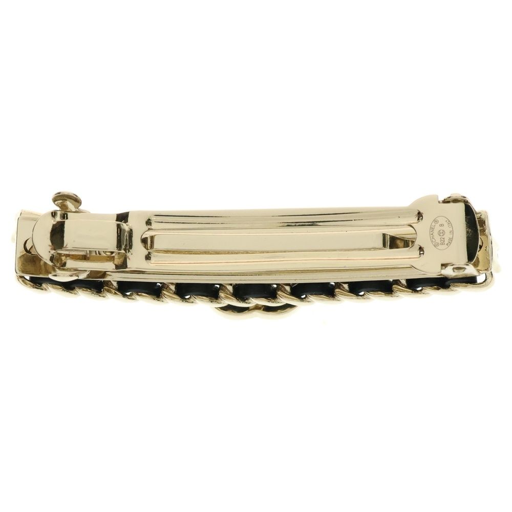 CHANEL シャネル ココマーク ラインストーン ヘアクリップ ブラック|ゴールド AB8613