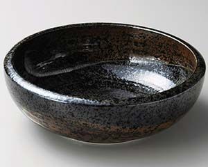 和食器 イ266-058 黒釉白刷毛8.0ボール