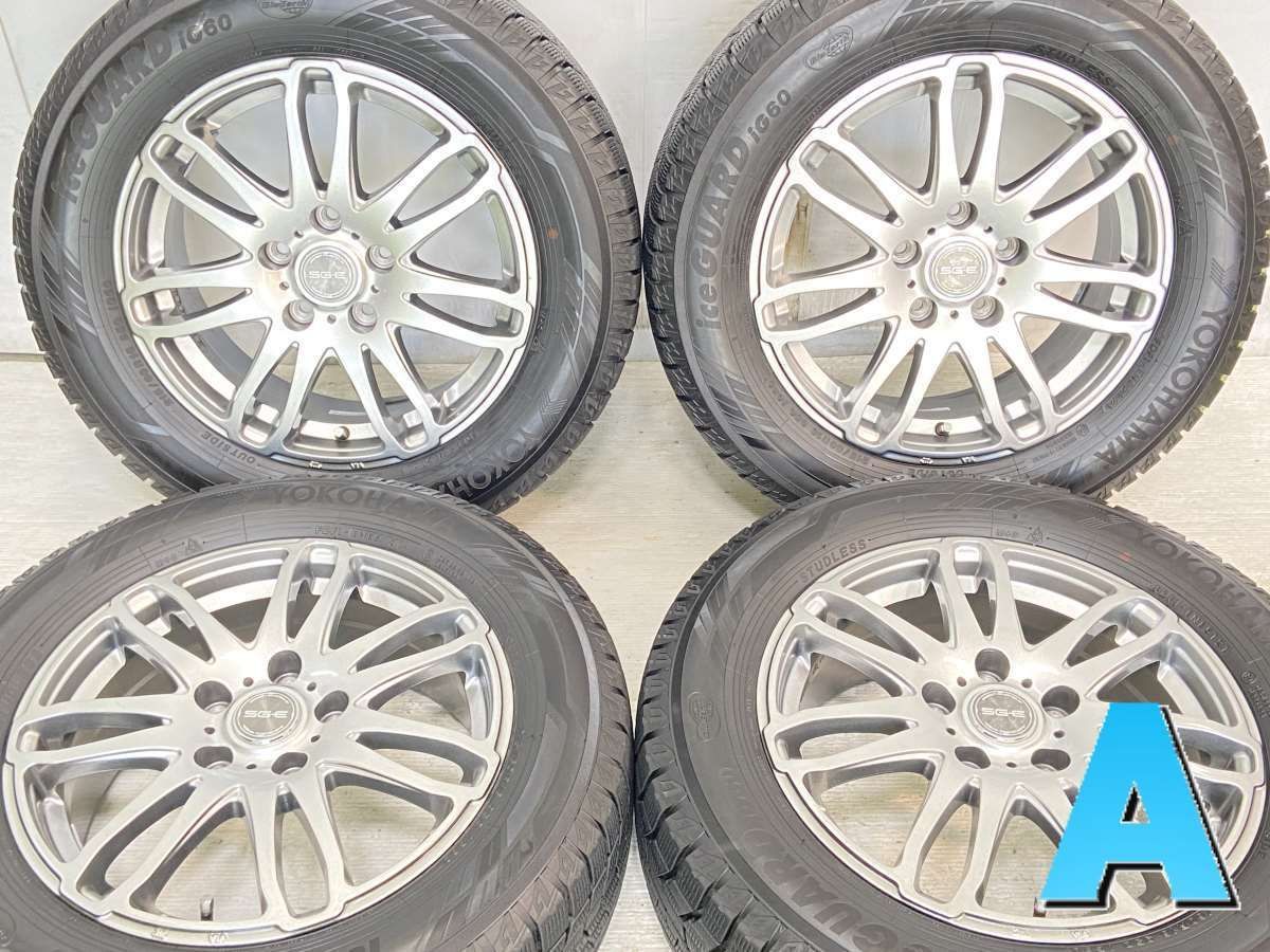 215/60R16  nヨコハマ アイスガード iG60 n　 SGE n16x6.5 48 114.3-5穴 n中古タイヤ スタッドレスタイヤ ホイールセット 4本セットn w16240127014