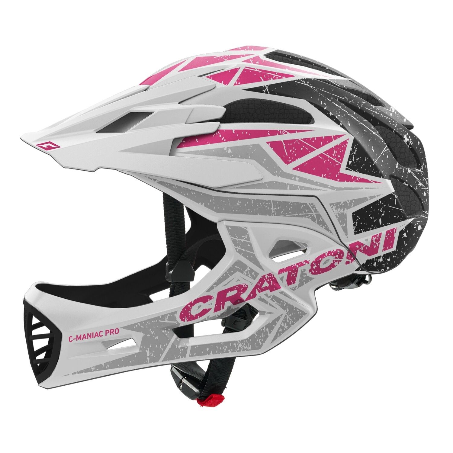 キッズヘルメット クラトーニ CRATONI Cマニアックプロ ホワイトグレイピンク グロッシー ML 54-58cm