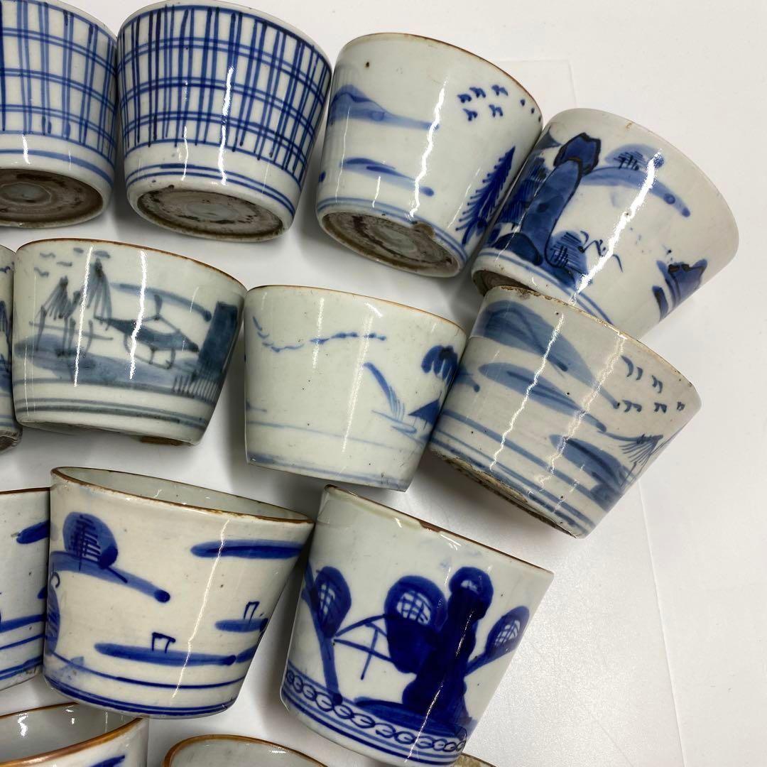 古伊万里　染付蕎麦猪口23客　東Y6-1204② 古伊万里 染付蕎麦猪口23客 東Y6-1204② - メルカリ