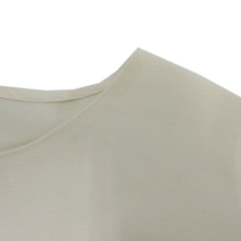 ボールジー BALLSEY トゥモローランド ブラウス オフネック ノースリーブ 裾リブニット シルク100％ ライトグレー グレー 38 セール】 シルクジョーゼット ノースリーブブラウス （シャツ