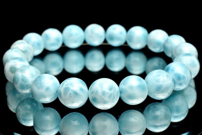 １点物 AAA くっきり亀甲模様 ラリマー 9-9.5mm ブレスレット _MA3390