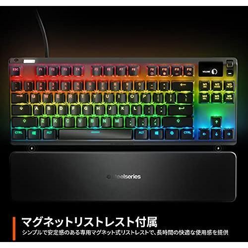 SteelSeries ゲーミングキーボード テンキーレス 青軸 有線 日本語配列 有機ELディスプレイ搭載 Apex 7 TKL Blue S