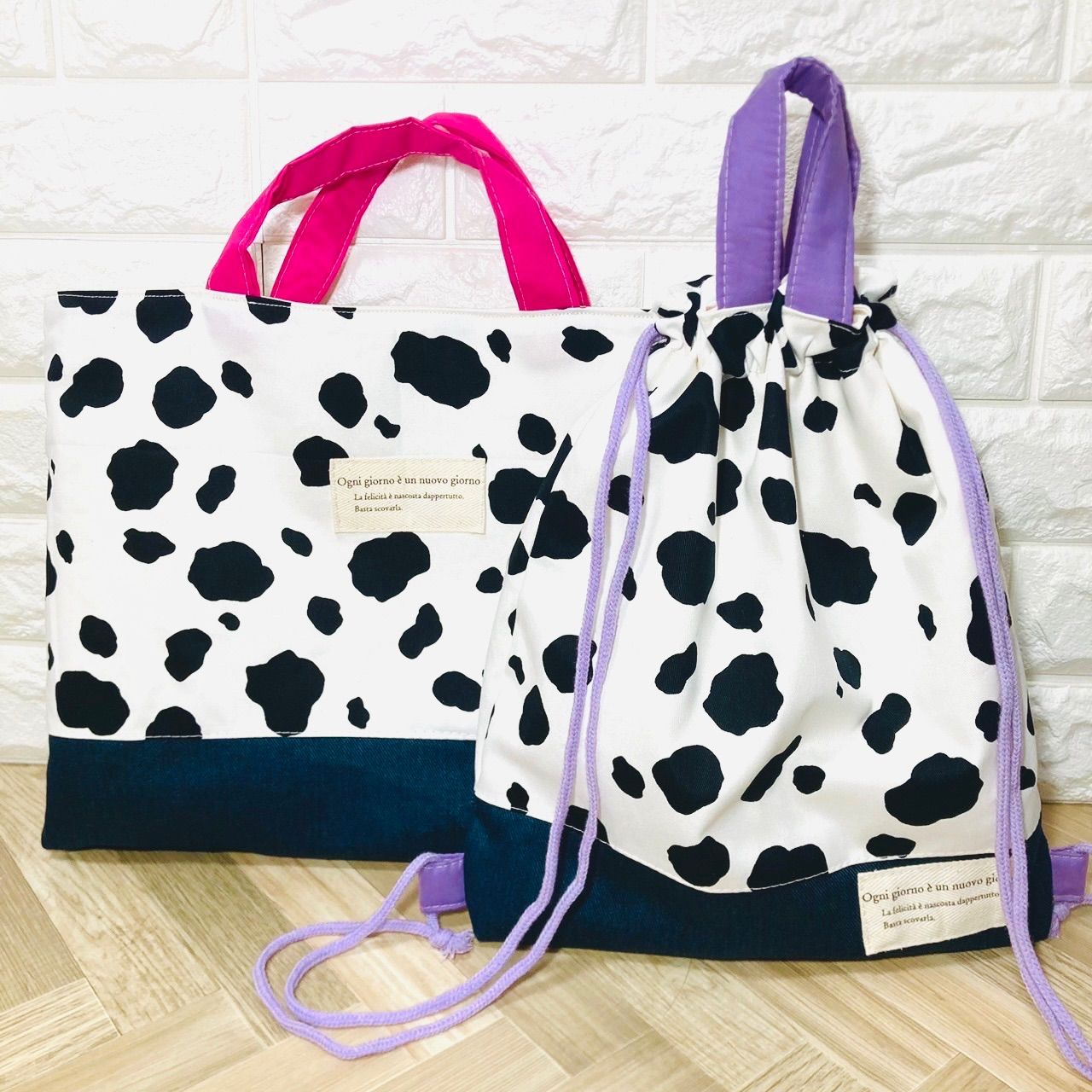 レッスンバッグ＆上靴袋セット︎女の子入園セット入学グッズ︎ハンドメイド 女の子 レッスンバッグ＆上履き袋セット 入園セット 入学セット 楽天