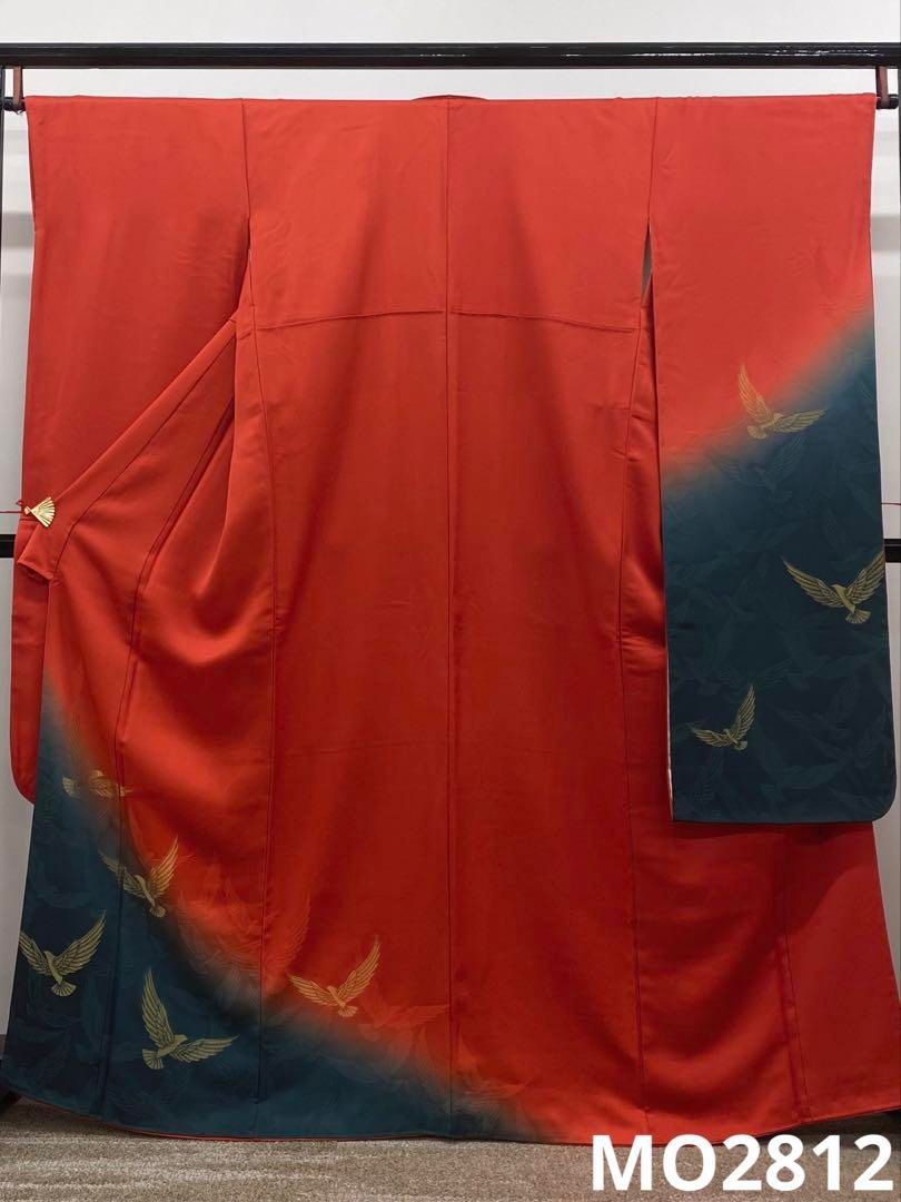 作家振袖 豪華 斉藤三才 縫い取り 紋意匠 三才鳥 身丈160cm