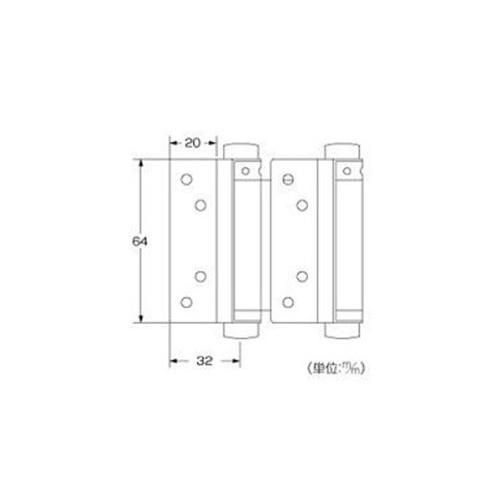 PEN ステンレス自由丁番 両開 64mm 1組入