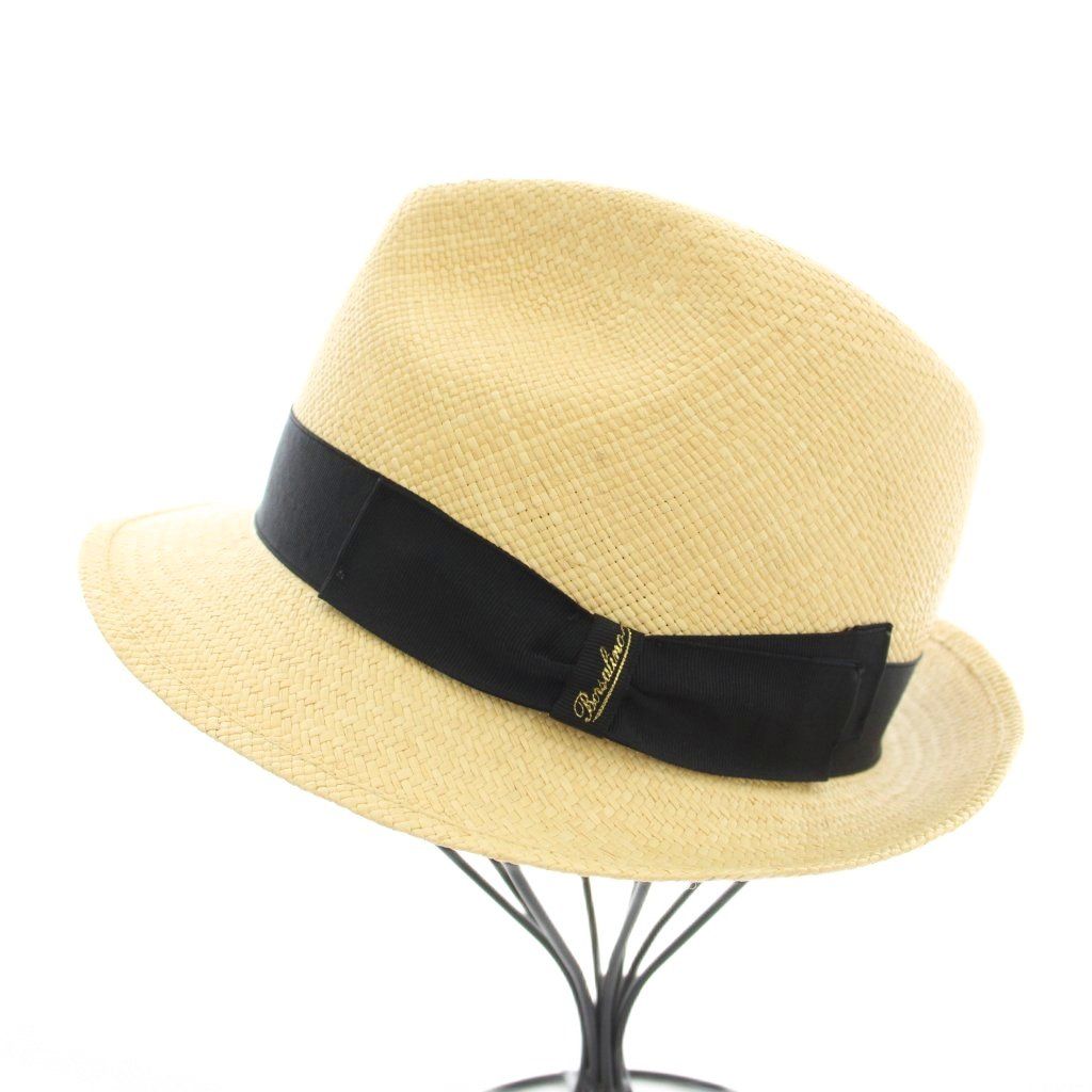 Borsalino ボルサリーノ パナマハット 麦わら帽子 ブラック 天然草 borsalino010301blk1.jpg