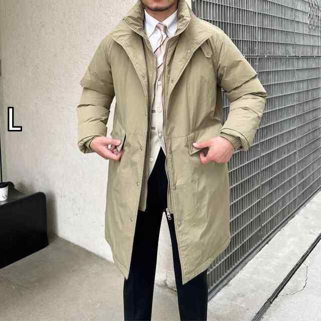 L メンズ 服 シンプル ファッション オシャレ 大人 かっこいい 大きいサイズ ストリート 紳士服 フェイク ツーピース 90 ベルベット 厚手 ミドル丈 コート ジャケット カジュアル ファッション ダウン