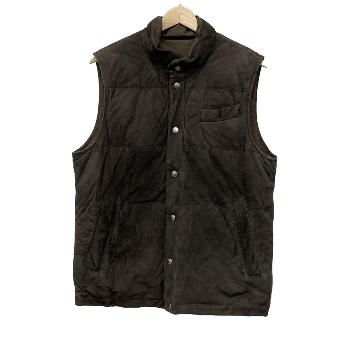 美品 ブルネロクチネリ スエードダウンベスト M ブラウン BRUNELLO CUCINELLI(ブルネロクチネリ) ダウンベスト サイズM メンズ