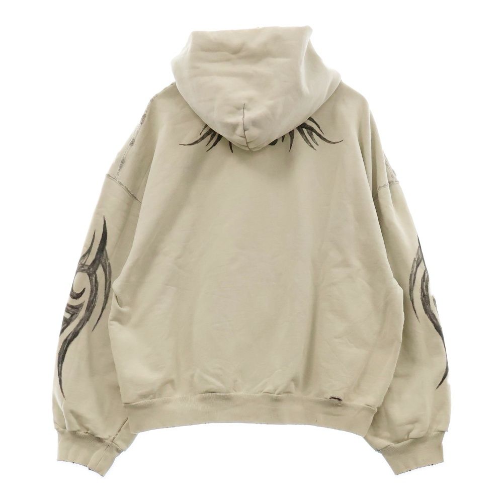 BALENCIAGA (バレンシアガ) ダメージ加工 袖ペイントロゴ ジップアップ 