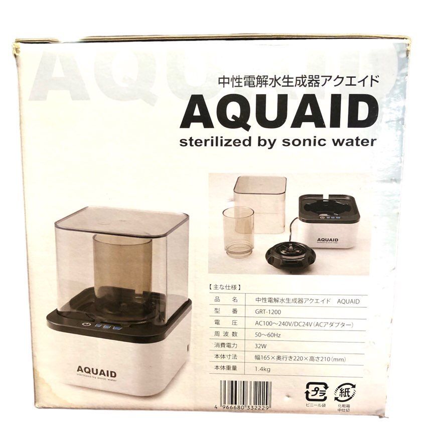 美品】中性電解水生成器アクエイド GRT-1200 (株)ピエラス 除菌水 Sterilized by sonic water（管理K番号1027）  - メルカリ