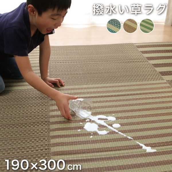 い草 ラグマット/絨毯  撥水 滑り止め 防滑機能 不織布 抗菌 防臭 調湿 〔リビング〕