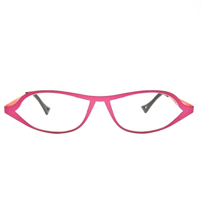 Theo/テオ fly メガネフレーム ピンク 度入りレンズ付き 金属フレーム