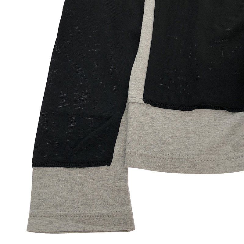 BLACK COMME des GARCONS - BLACK COMME des GARCONS / ブラックコムデギャルソン | 2011SS | 異素材切替 クルーネック カーディガン | M | ブラック/グレー | レディース BLACK COMME des GARCONS / ブラックコムデギャルソン | 2011SS