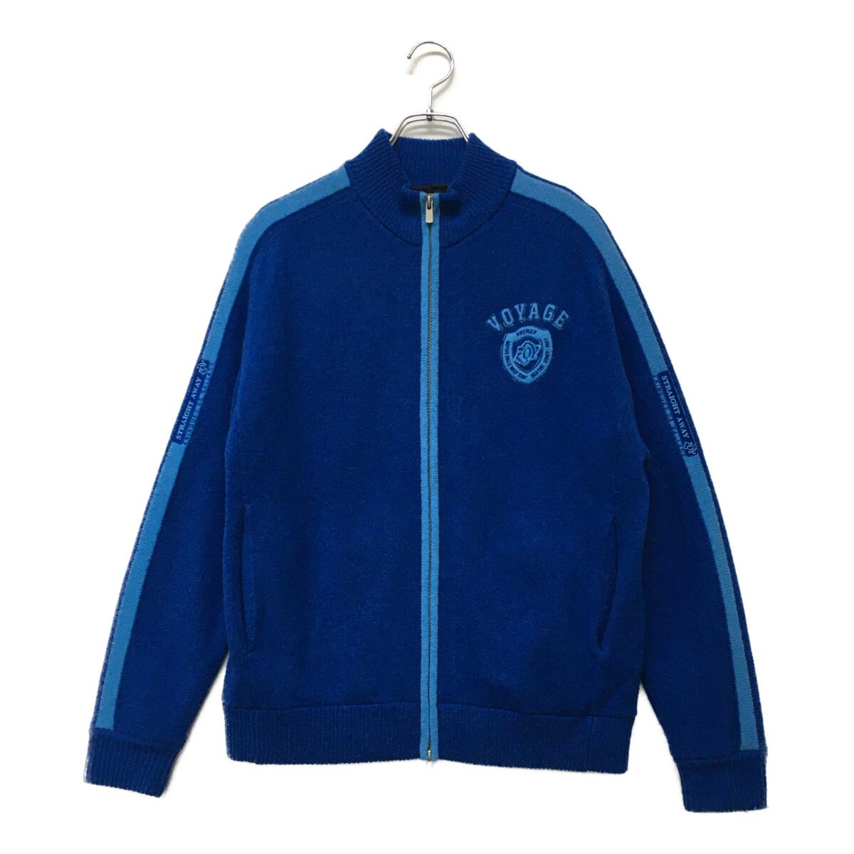 中古 メンズ ゾーイ ZOY ニットアウター 2(L) 青 ブルー ダブルジップ 裏地付き