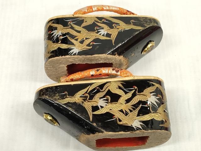 昭和レトロ　アンティークぽっくり下駄　21cm 平和屋本店□和装小物 ぽっくり下駄 こっぽり・おこぼ下駄 畳表