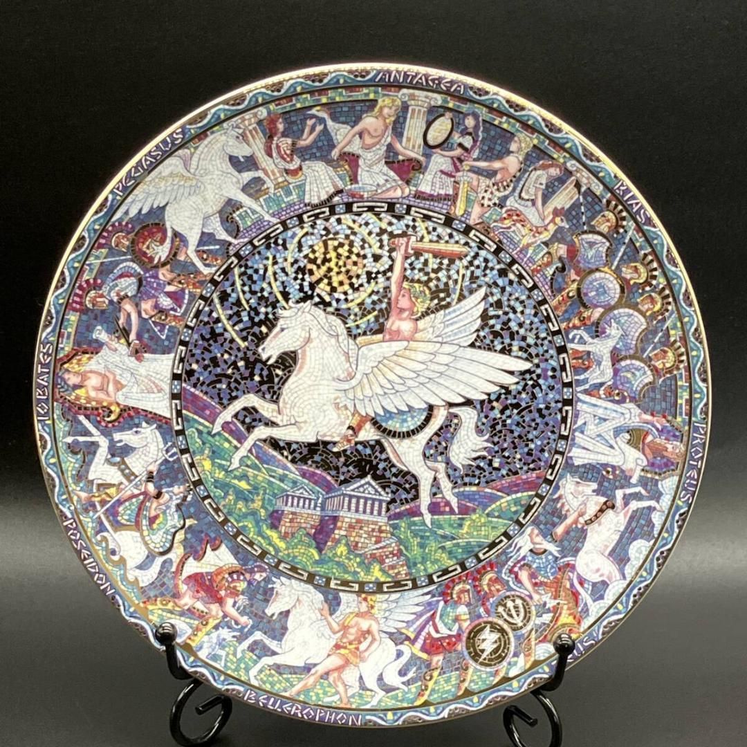 ロイヤルウースター ギリシャ神話 絵皿 ペガサス 英国 金彩 モザイク POP_25A