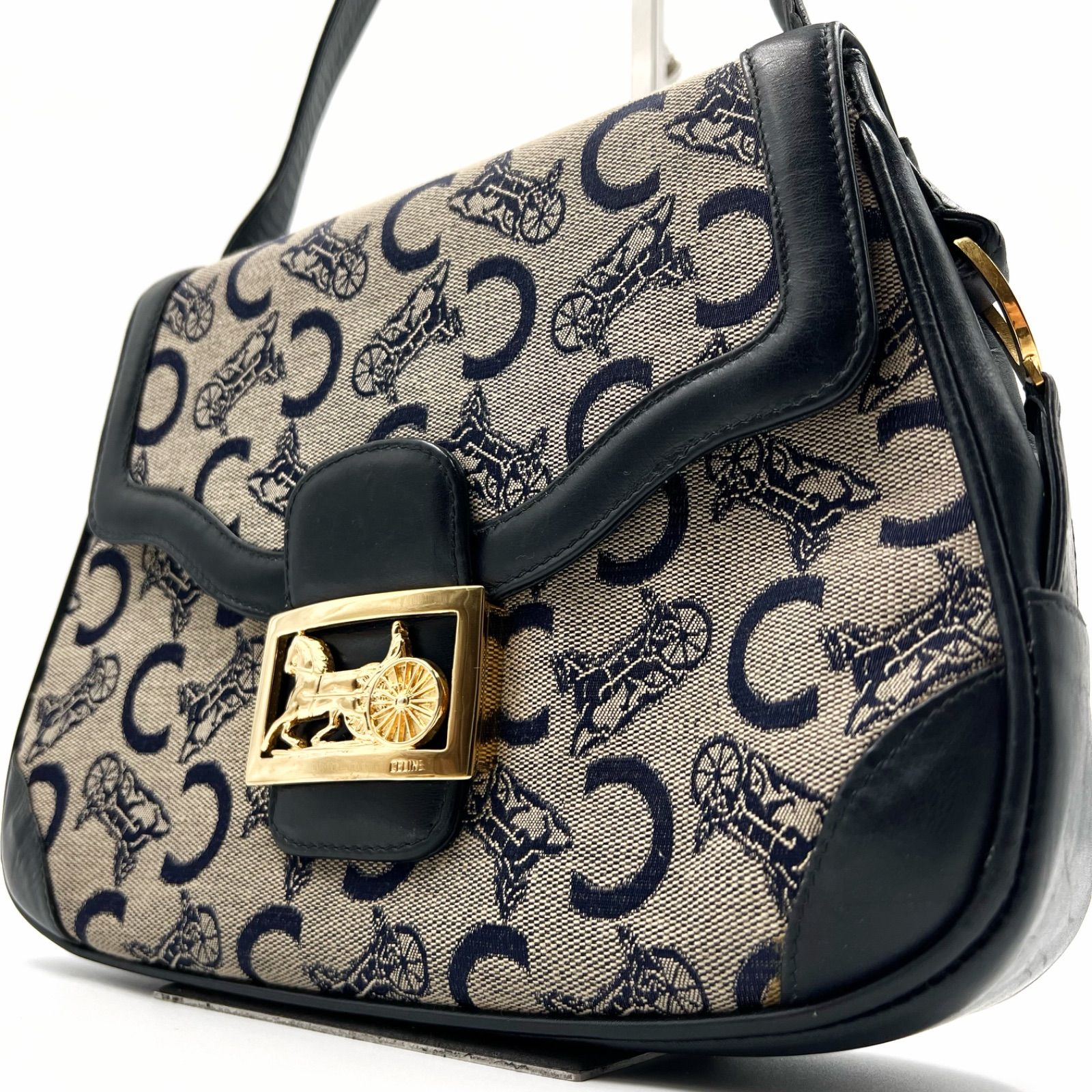 CELINE セリーヌ Cマカダム サルキー 馬車金具 ショルダーバッグ OLD CELINE オールドセリーヌ 馬車金具ジャカードCマカダム