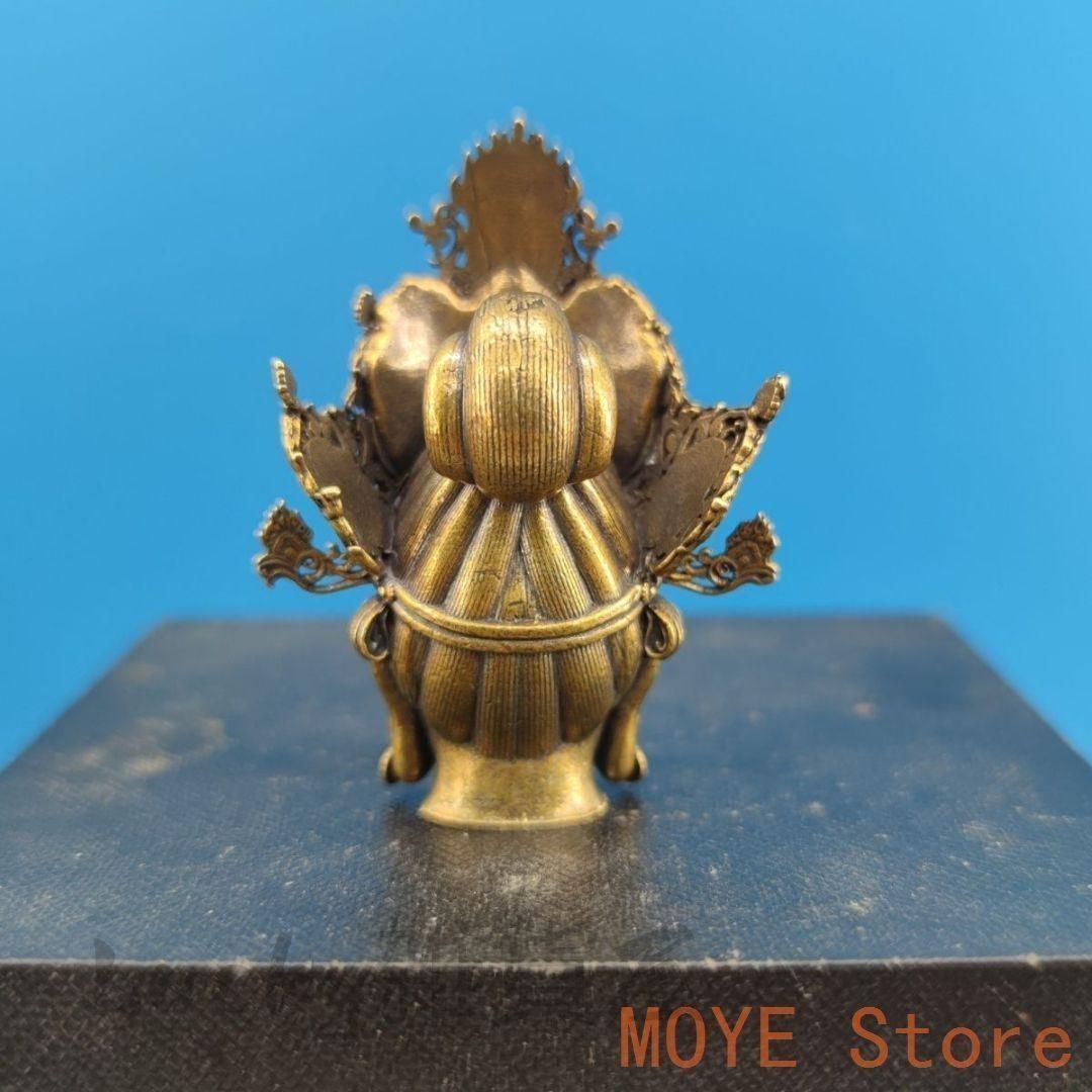 銅 細工 霊吉普薩準提仏母菩薩仏頭 装飾品 工芸品 置物zw0829