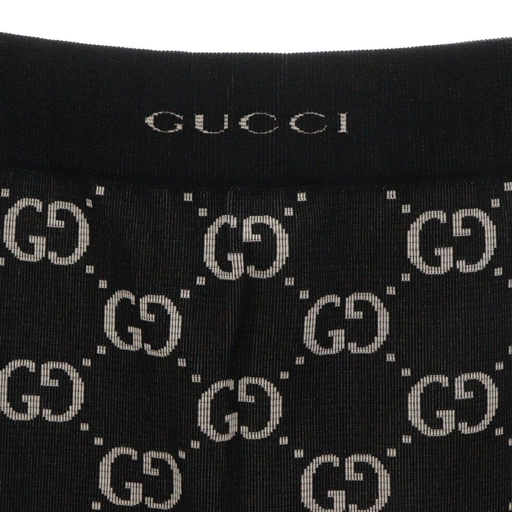 メル63282　グッチ モノグラム ジャカード レギンス グッチ GUCCI GGジャージージャカード レギンス ウエストゴム 黒 白