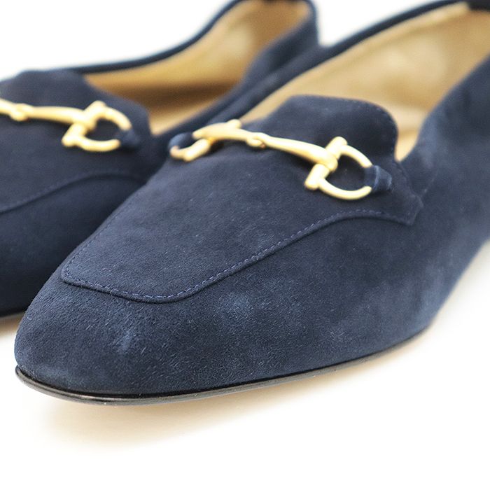 新品　イタリア製　グッチ　ネイビー スエード パンプス　ローファー SALE【美品】GUCCI グッチ ビットローファー レザー スエード