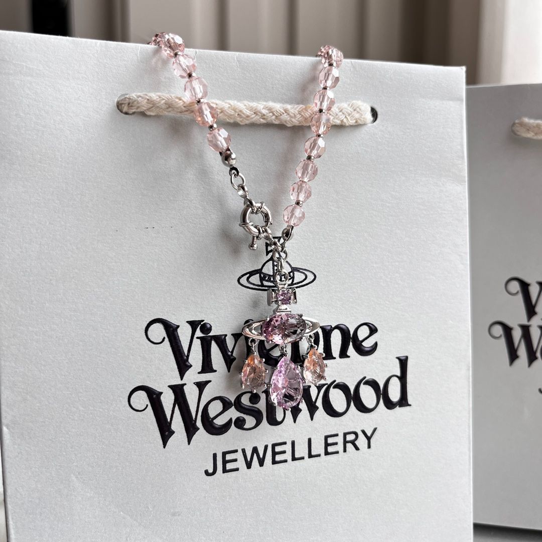 Vivienne Westwood マーメイド ティアーズ ドリームキャッチャー ピンクアメジスト サターン ネックレス - メルカリ