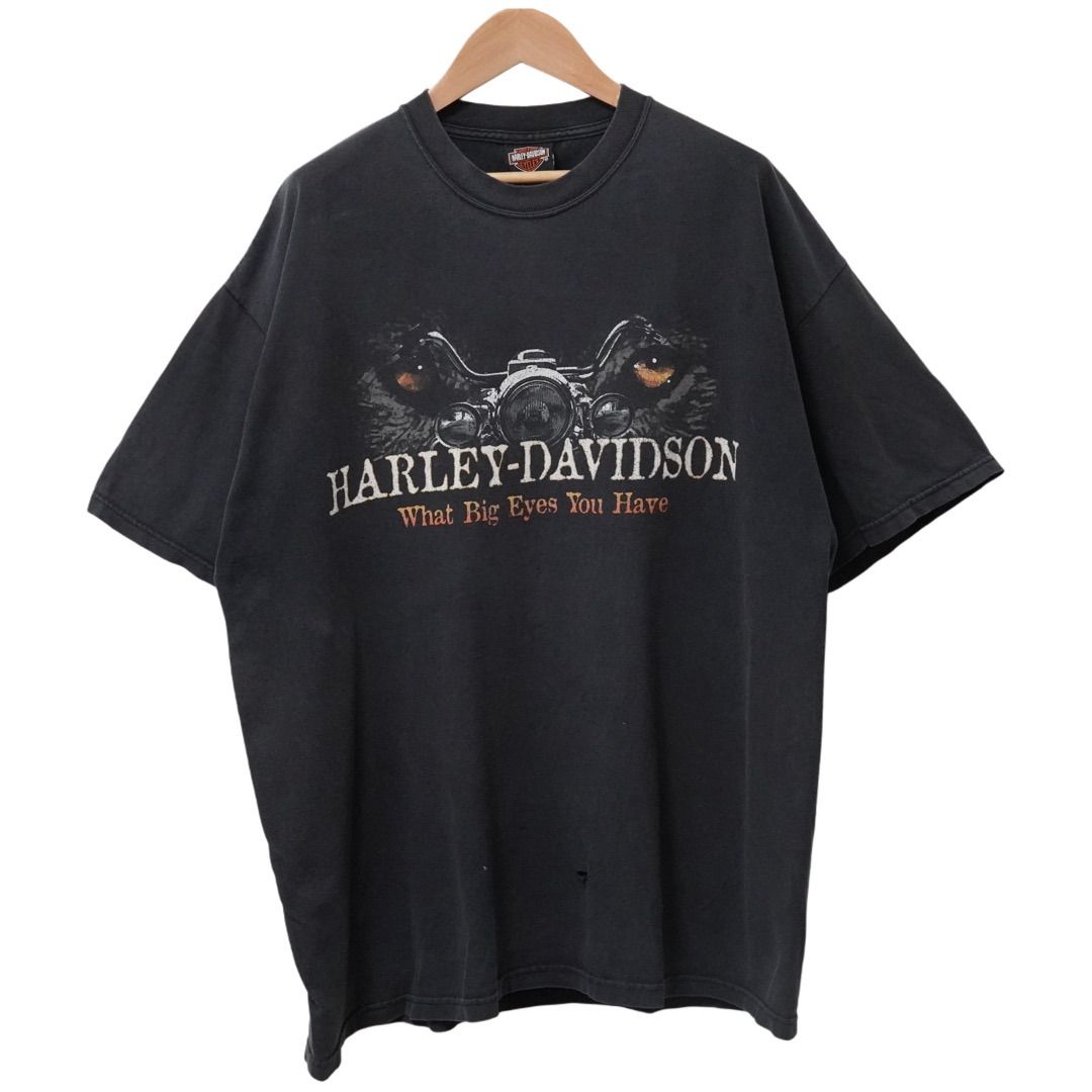 ハーレー Tシャツ XLサイズ ブラック 00s USA製 フェード HARLEY  