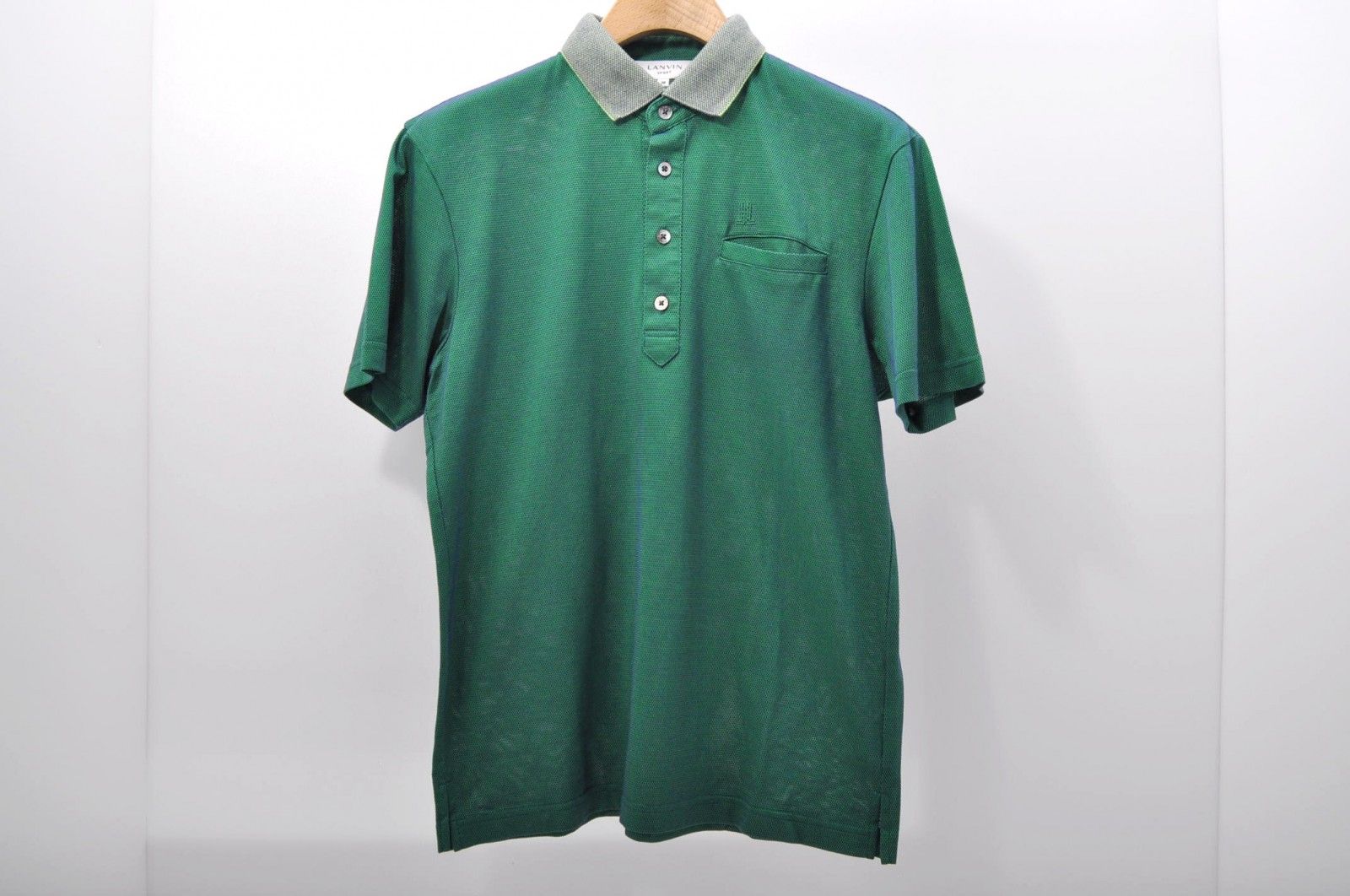 メンズ ランバンスポール LANVIN SPORT 半袖ポロシャツ 38(M) 緑