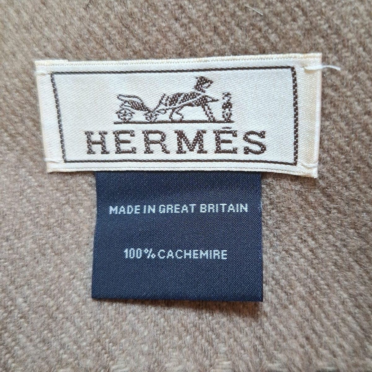 HERMES(エルメス) マフラー美品 - グレーベージュ カシミヤ - メルカリ 