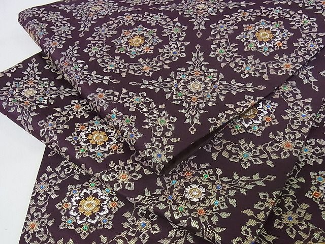 平和屋本店□極上 龍村晋謹製 六通柄袋帯 天平螺鈿八綾文錦 正絹 逸品