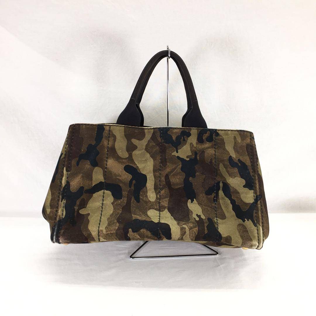 PRADA カナパ　カモフラ　トートバッグ　美品 PRADA プラダ 迷彩柄 カモフラ カナパ キャンバストートバッグ