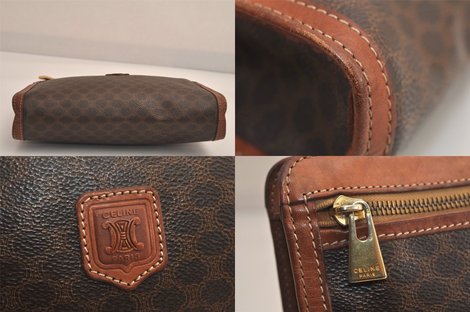 CELINE セリーヌ マカダム ブラゾン 模様 クラッチハンドバッグ