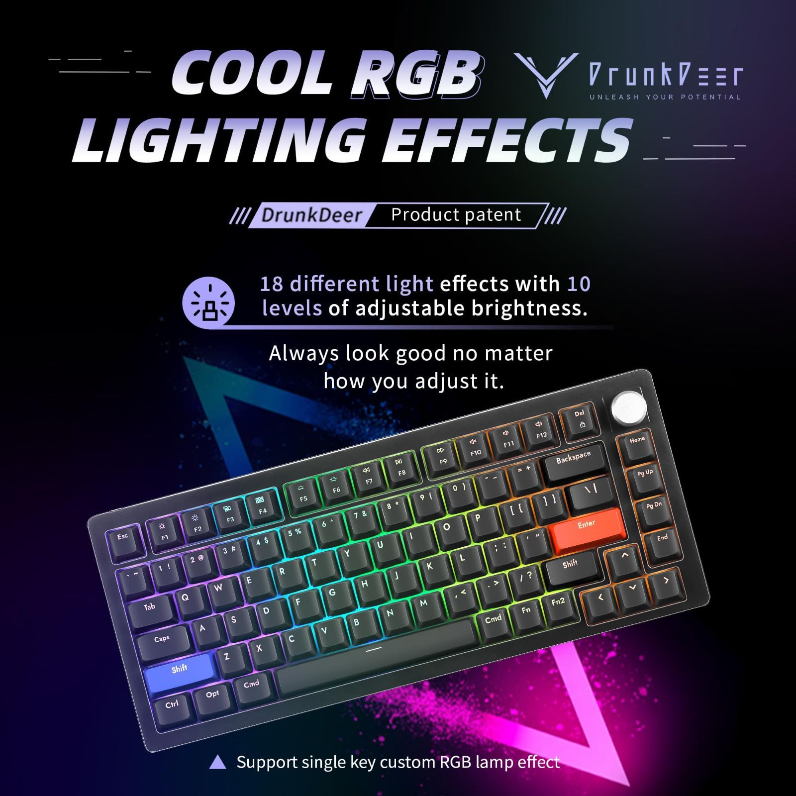 人気商品】有線 USB 磁気スイッチRGB コンパクトゲーミング用 TKL 82 