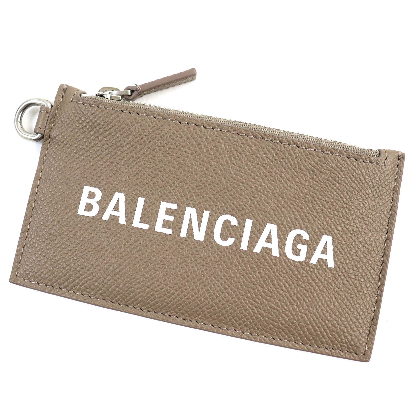 極美品△BALENCIAGA バレンシアガ 594548 ブルーオラージュ ロゴ入り レザー カードケース コインケース 箱・保存袋付き イタリア製 メンズ