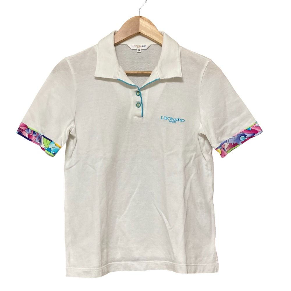 美品 LEONARD SPORT レオナールスポーツ ロゴ刺繡 ショートスリーブ
