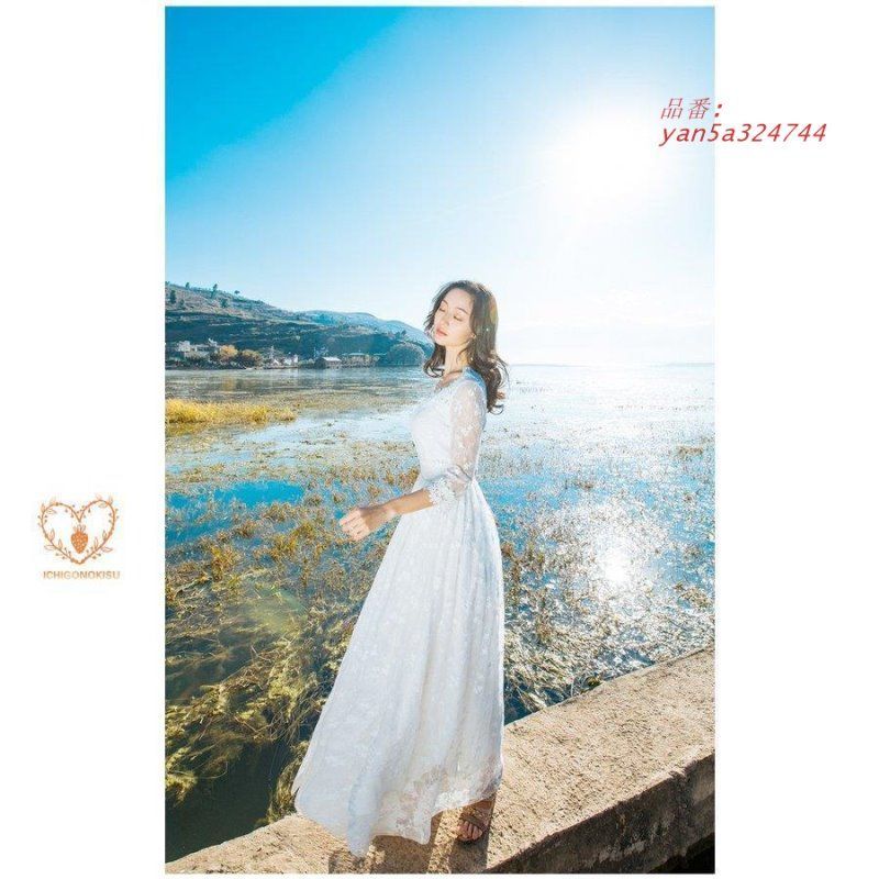 マキシワンピ 春長袖ワンピース 秋ワンピース レディースワンピース 白ワンピース 総レース ロングワンピース ホワイト パーティードレス 大人可愛い 謝恩会 yan5a324744 WWW_MORNINGWALKER_COM