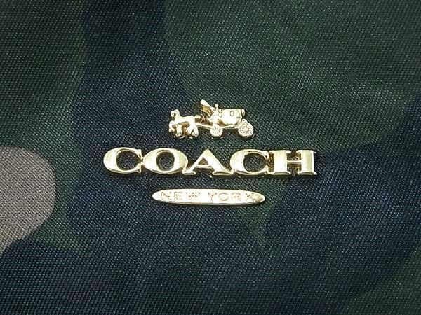 COACH コーチ F14401 ナイロン カモフラージュ 迷彩 ポーチ マルチケース 小物入れ レディース メンズ カーキ系 DE5258