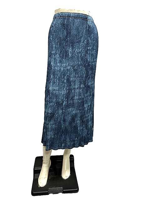 PLEATS PLEASE ISSEY MIYAKE プリーツプリーズ イッセイミヤケ インディゴ 3サイズ 11号 ロングスカート＿S23＿セルモアから ＿s-0563-r23