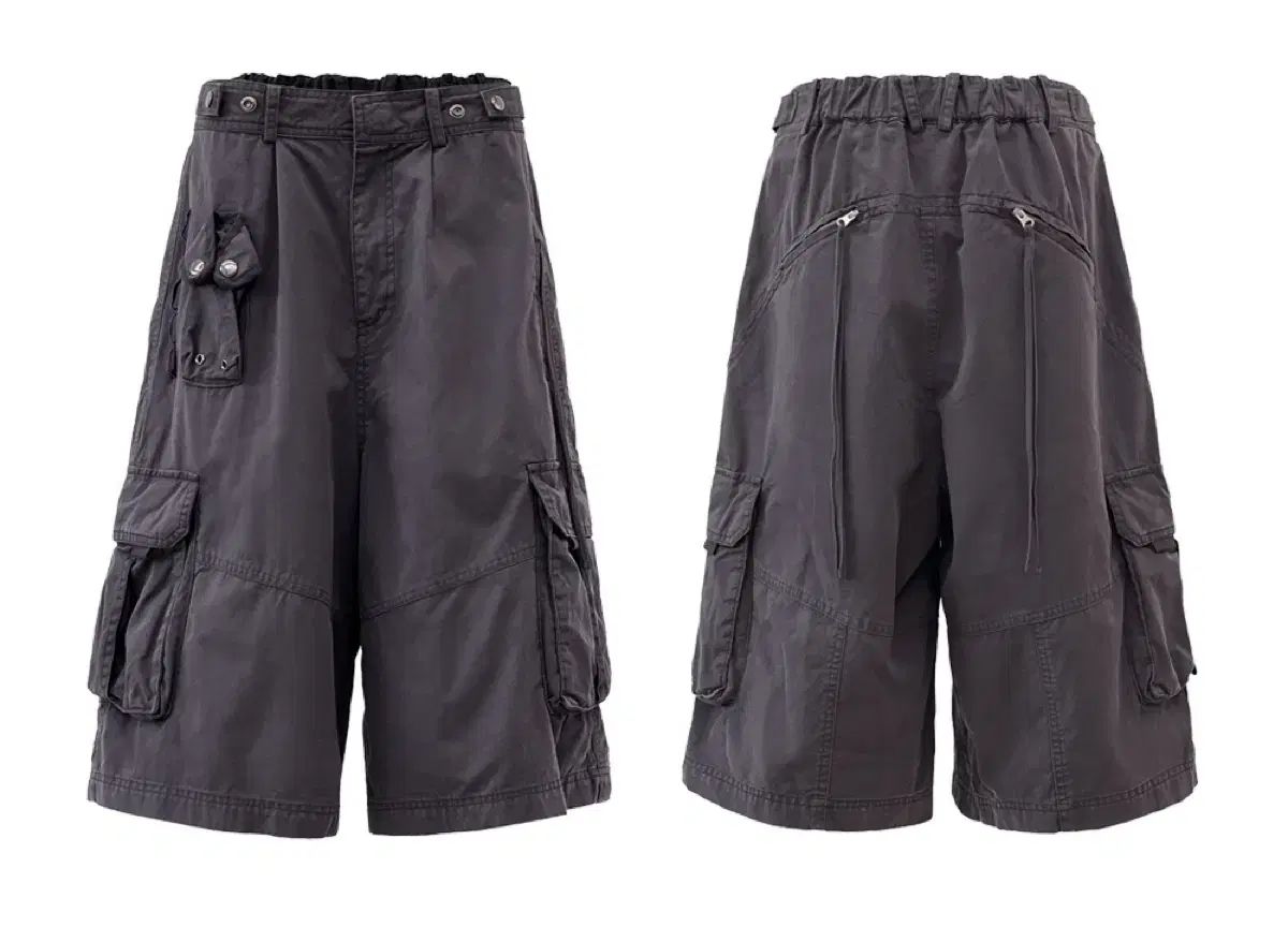 NACHE ナチェ ウォッシュ カーゴ ハーフ パンツ チャコール