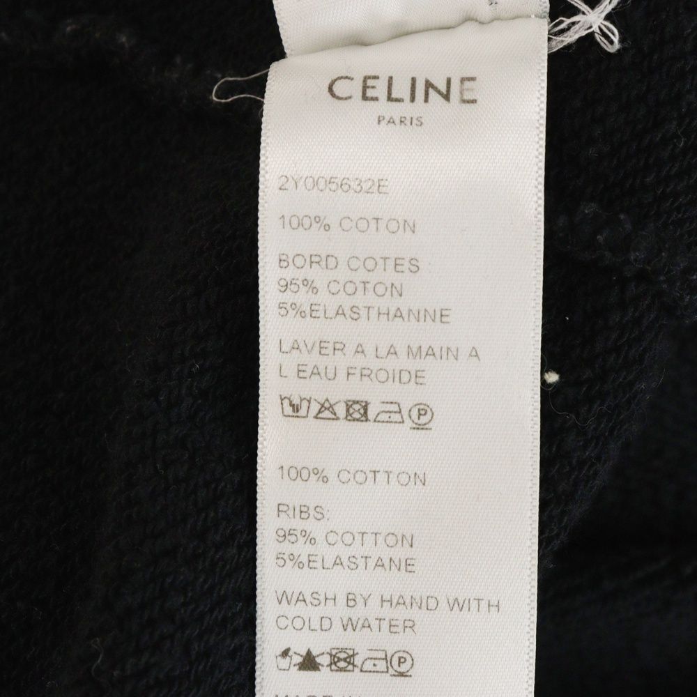 CELINE - CELINE セリーヌ Back Logo Cotton Hoodie 2Y005632E バックロゴ コットン プルオーバースウェットパーカー フーディー レディース ブラック CELINE セリーヌ Back Logo Cotton Hoodie 2Y005632E バックロゴ